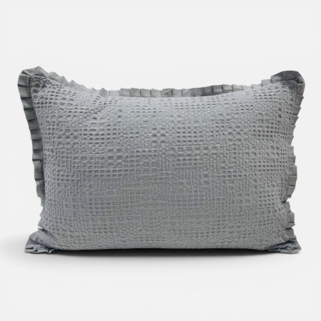 Edredão Tana Cinzento 100% Algodão Textura Waffle | Laura Home