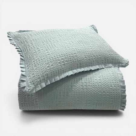 Edredón Tana Verde Agua 100% Algodón Textura Waffle | Laura Home