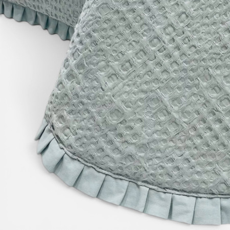 Edredão Tana Verde Água 100% Algodão Textura Waffle | Laura Home
