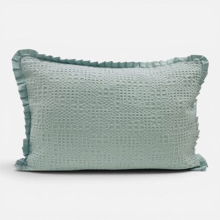 Edredão Tana Verde Água 100% Algodão Textura Waffle | Laura Home