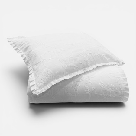 Edredón Damasco Blanco 100% Algodón Textura floral| Laura Home