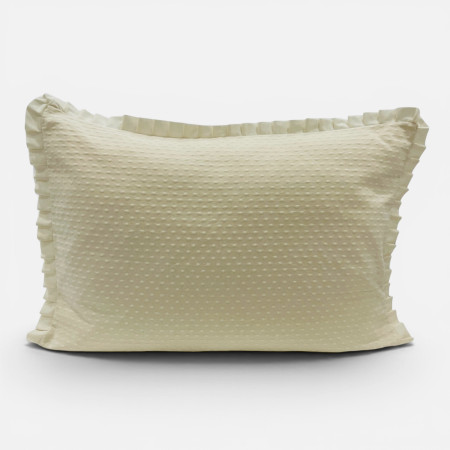 Edredão Bordado Bolas Bege 100% Algodão | Laura Home