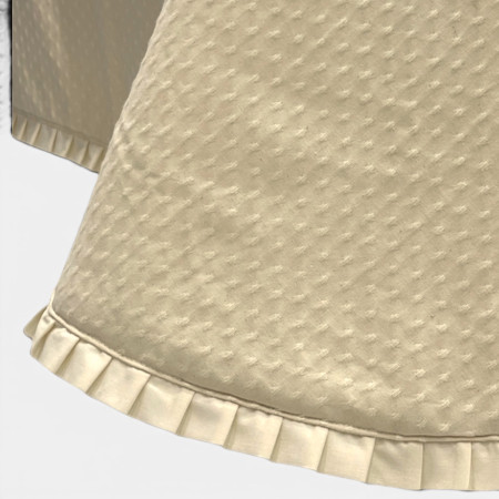 Edredão Bordado Bolas Bege 100% Algodão | Laura Home