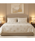 Edredão Marinho com Padrão de Corais Beges 100% Algodão | Laura Home