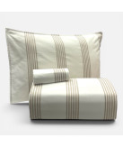 Capa de Edredão Riscas Taupe 100% Algodão | Laura Home