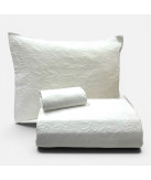 Capa de Edredão Damasco Branco Floral 100% Algodão | Laura Home