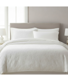 Capa de Edredão Damasco Branco Floral 100% Algodão | Laura Home
