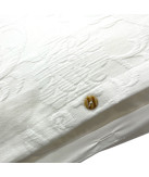 Capa de Edredão Damasco Branco Floral 100% Algodão | Laura Home