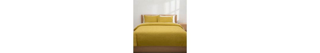 Funda Nórdica Tana Waffle Amarillo 100% algodón | Laura Home