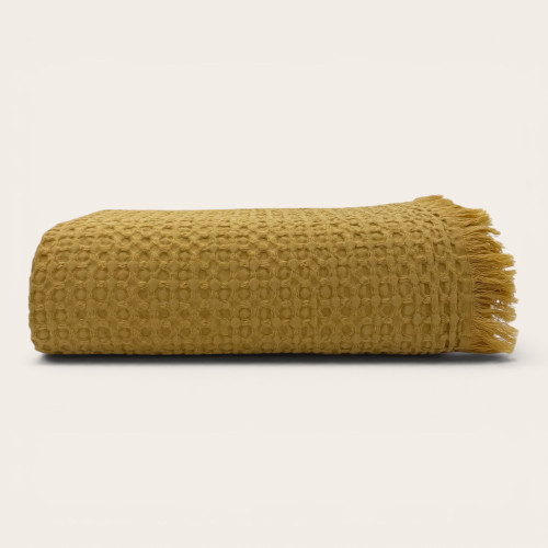 Manta Waffle Tana Amarillo 100% algodón | Laura Home
