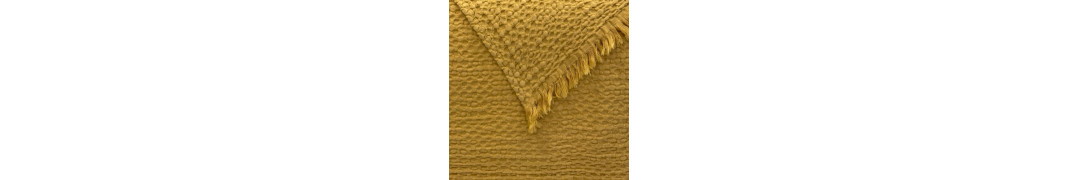 Manta Waffle Tana Amarillo 100% algodón | Laura Home