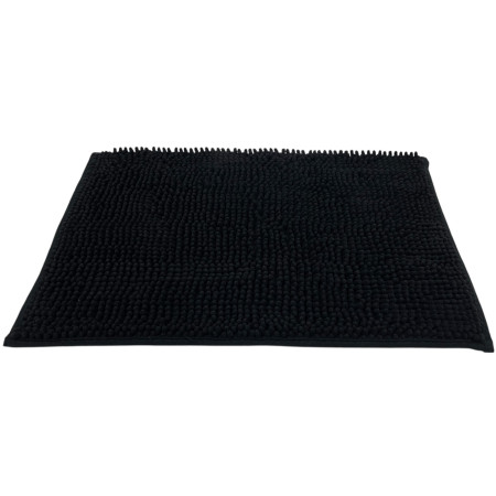 Tapete Shaggy Preto Antiderrapante em MicroChenille | Laura Home