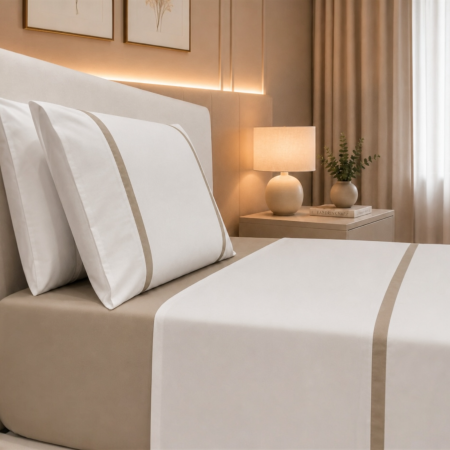 Jogo de Cama Enzo Bege 300 Fios | Laura Home