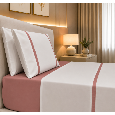 Jogo de Cama Enzo Rosa Velho Percal 300 Fios | Laura Home