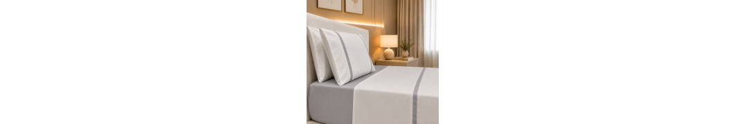 Jogo de Cama Enzo Cinzento Percal 300 Fios | Laura Home