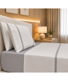 Jogo de Cama Enzo Cinzento Percal 300 Fios | Laura Home