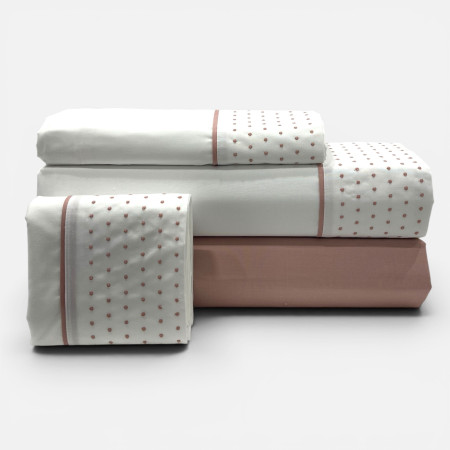 Jogo de Cama Boémia Rosa Percal 300 Fios | Laura Home