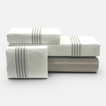 Jogo de Cama Percal 300 Fios Dune Taupe| Laura Home
