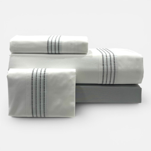 Jogo de Cama Percal 300 Fios Dune Cinzento| Laura Home