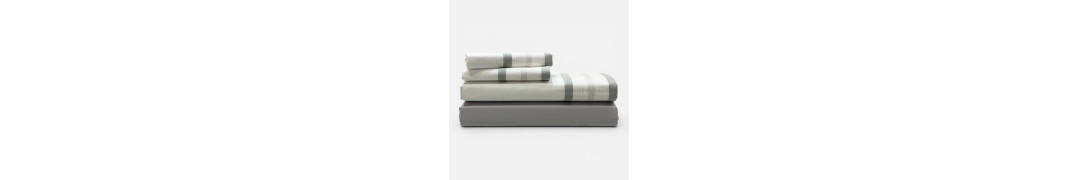 Juego de sábanas Percal 300 hilos Pregas Gris| Laura Home