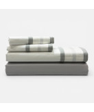 Juego de sábanas Percal 300 hilos Pregas Gris| Laura Home
