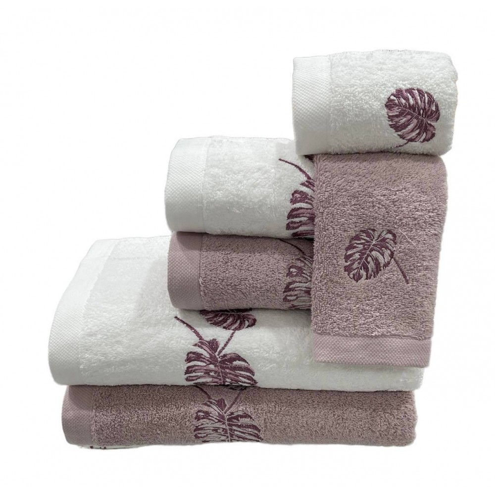 Juego de baño Parra Rosa: 100% Algodón 550g | Laura Home
