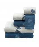 Juego de baño Parra Azul Petróleo: 100% Algodón 550g | Laura Home