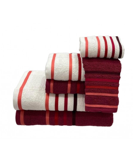 Juego de Baño D24 Burdeos 100% Algodón | Laura Home