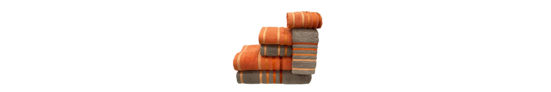 Conjunto de Banho D24 Taupe/Laranja: 100% Algodão 550g | Laura Home