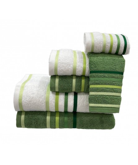 Juego de Baño D24 Verde 100% Algodón | Laura Home