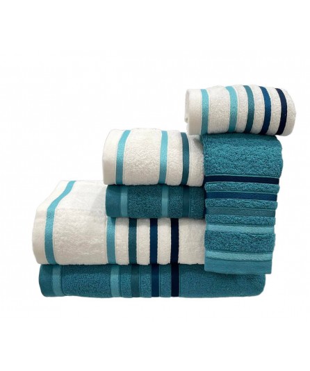 Conjunto de Banho D24 Azul Esmeralda: 100% Algodão 550g | Laura Home