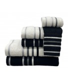 Conjunto de Banho D24 Preto e Branco: 100% Algodão 550g | Laura Home