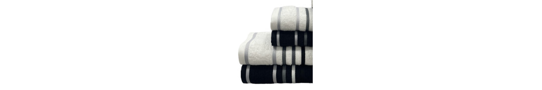 Conjunto de Banho D24 Preto e Branco: 100% Algodão 550g | Laura Home