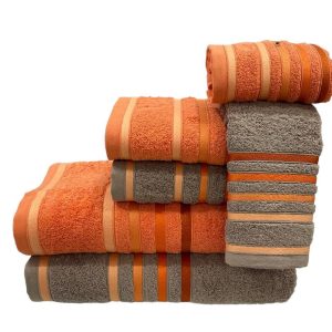 Conjunto de Banho D24 Taupe/Laranja Conjunto de Banho D24 Taupe/Laranja