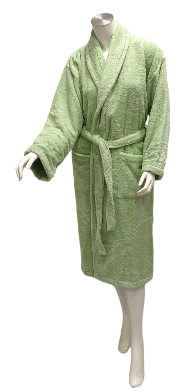 Albornoz Rizo Liso Verde Seco Roupão Felpo Liso Verde Seco