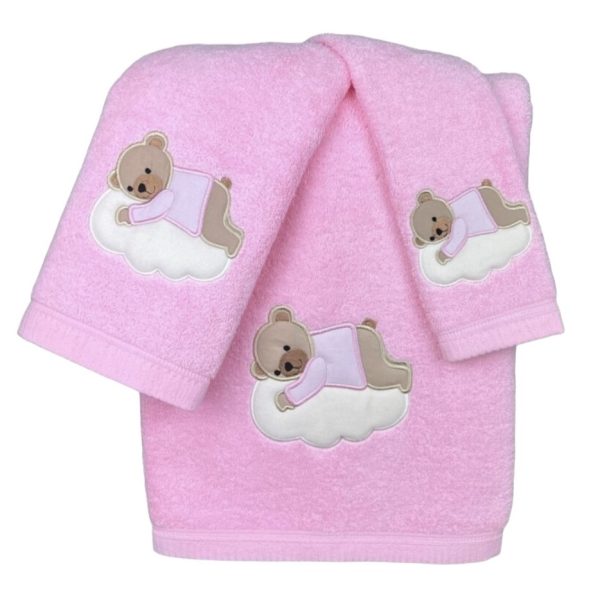 Jogo Banho Urso Nuvem Rosa