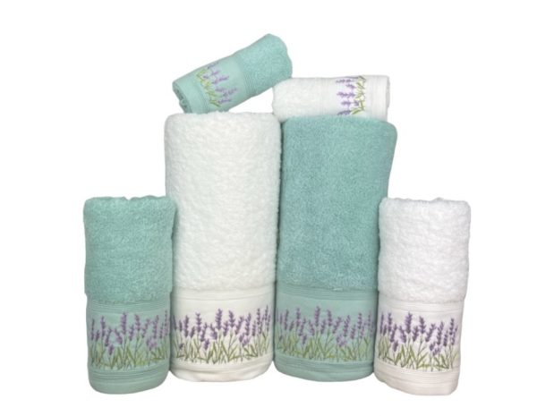 Conjunto de Banho Lavanda Verde Água Conjunto de Banho Lavanda Verde Água