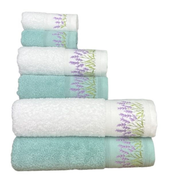 Conjunto de Banho Lavanda Verde Água Conjunto de Banho Lavanda Verde Água