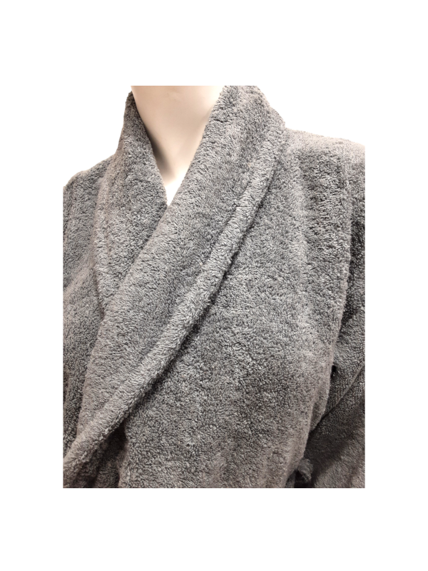 Albornoz Rizo Liso Gris Oscuro Roupão Felpo Liso Cinza Escuro
