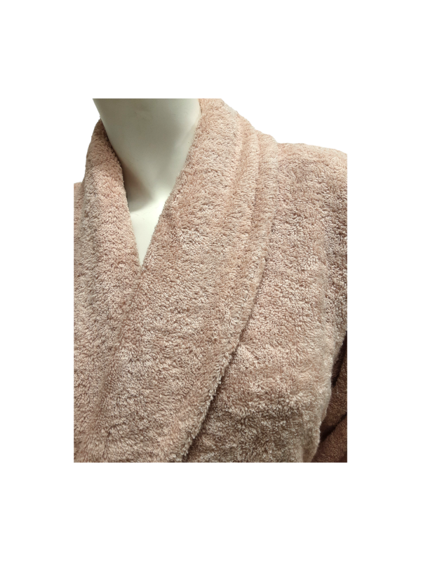 Albornoz Rizo Liso Rosa Seco Roupão Felpo Liso Rosa Seco