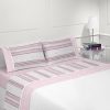 Jogo de Cama Flanela Pacífico Rosa