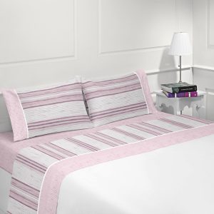 Jogo de Cama Flanela Pacífico Rosa