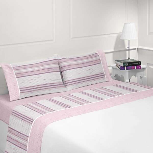 Jogo de Cama Flanela Pacífico Rosa