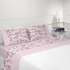 Jogo de Cama Flanela Indico Rosa