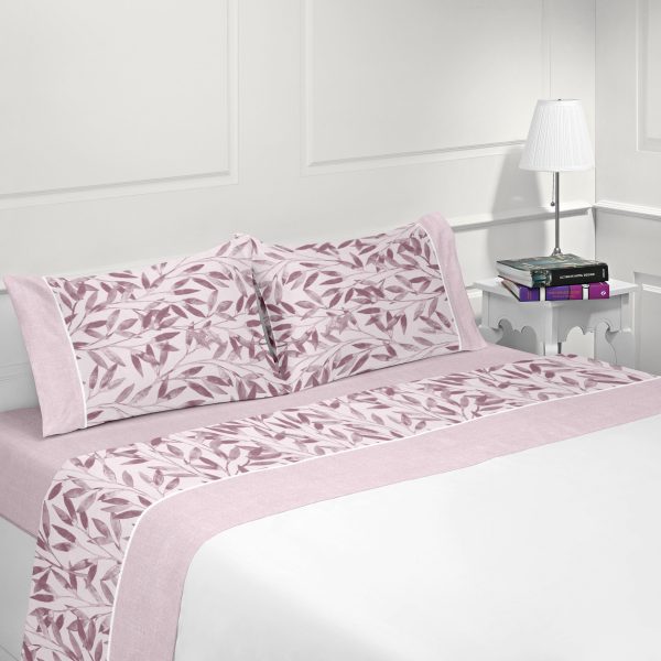 Jogo de Cama Flanela Indico Rosa