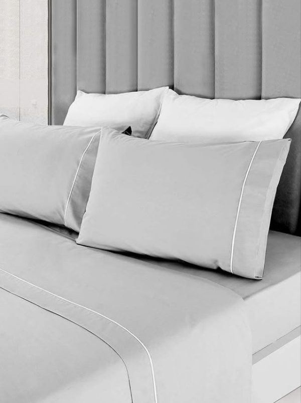 Jogo de Cama Flanela Liso Cinza