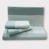 Jogo de Cama Flanela Risca Verde Água