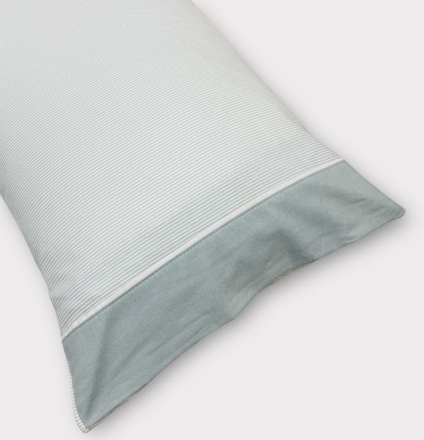 Jogo de Cama Flanela Risca Verde Água