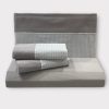 Jogo de Cama Flanela Risca Cinza