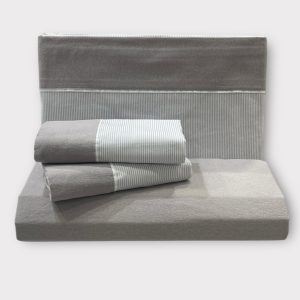 Jogo de Cama Flanela Risca Cinza Jogo de Cama Flanela Risca Cinza